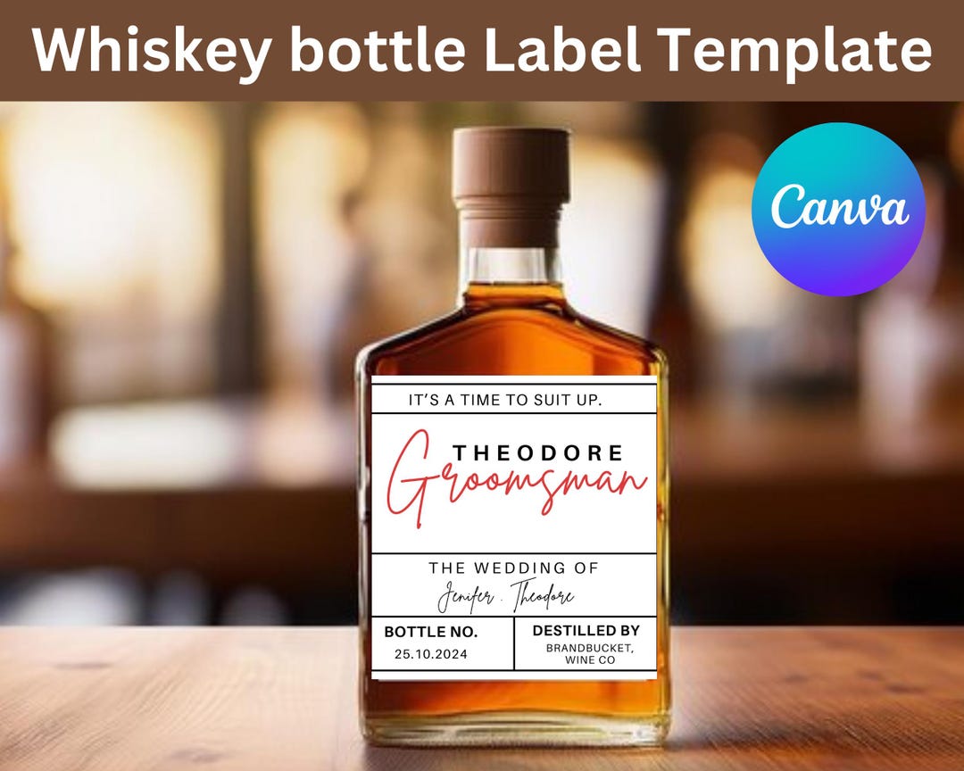 Whiskey Bottle Label Template printable Whisky Labels Whiskey Gifts