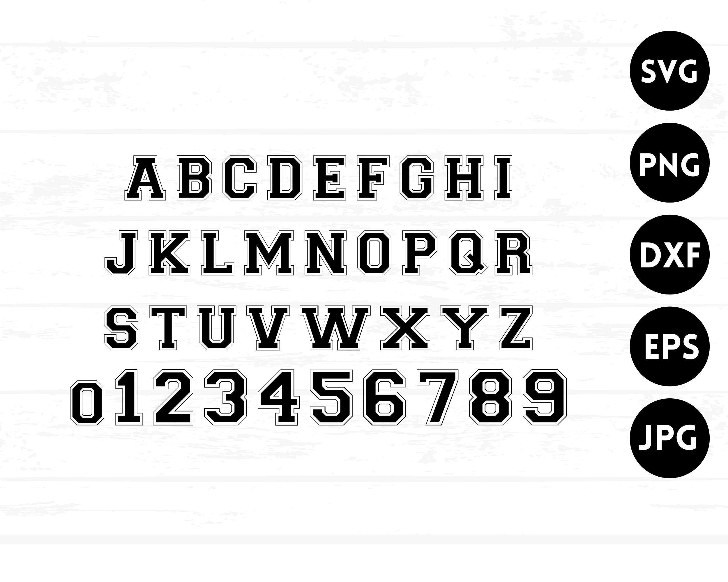 Varsity Font Svg, College Font Svg, Sports Font Svg , Digital Download ...