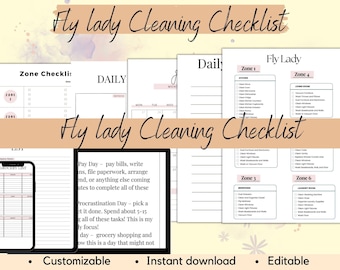 Fly lady cleaning schedule, fly lady printables, flylady cleaning worksheet, ultimate cleaning checklist,declutter checklist, worksheets