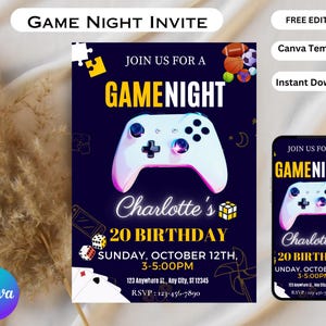 Game Night Invite, Family Game Night, Game Night Games, Birthday Game Night, Adult Game Night, Game Night Birthday, Couples Game Night