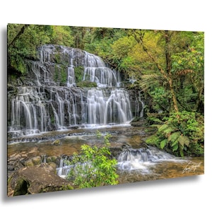 Photo de la cascade de Purakanui : impression de photographie de paysage de Nouvelle-Zélande