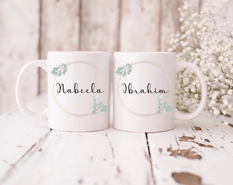 Gepersonaliseerde mokken islamitische huwelijksgeschenk Nikah Walimah verloving verjaardag bruid bruidegom