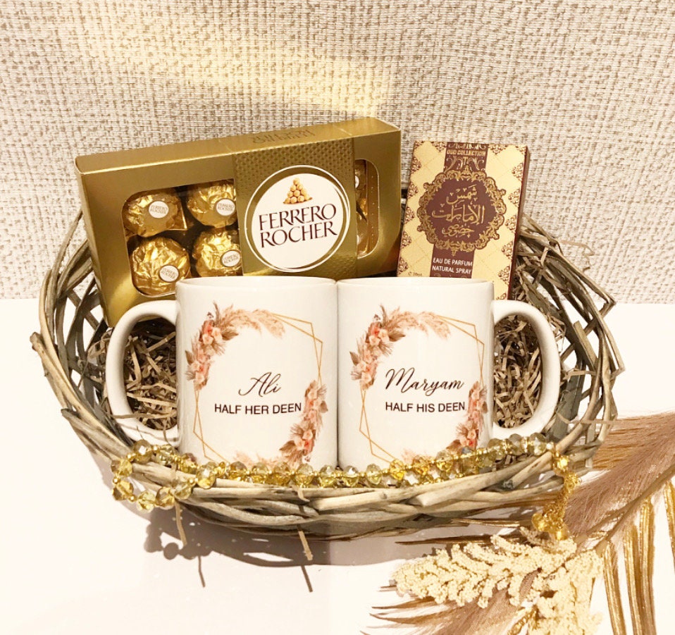 Geschenkmand leeg 30 x 20 x 12 cm, geweven mand met