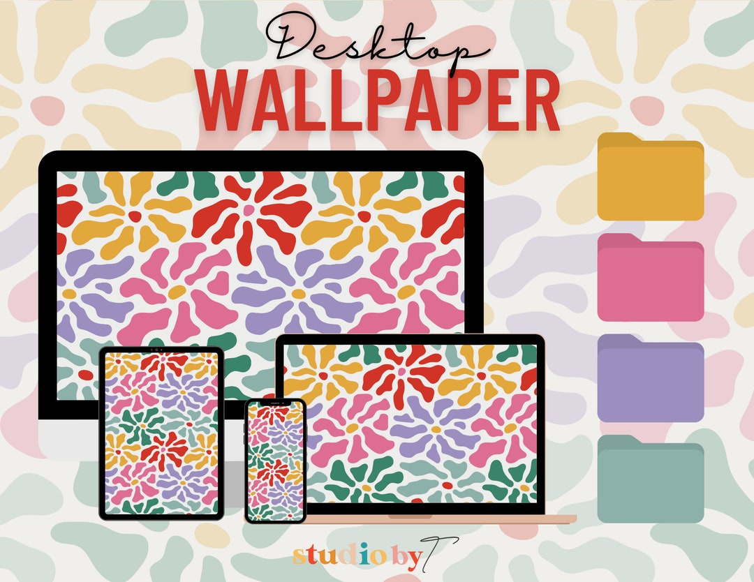 Floral Desktop Wallpaper aesthetic Desktop Wallpaper Macbook - Etsy