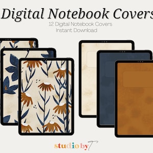 ミニマルなデジタル ノートブック カバー | 即時ダウンロード (Goodnotes カバー、デジタル ノートブック カバー、Notability カバー、デジタル プランナー カバー)