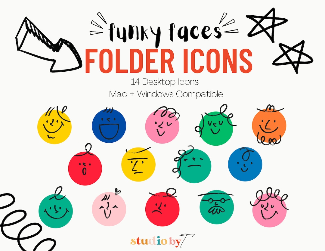 Funky Faces Collection | Desktop Folder Icons for Mac, Desktop Folder ...