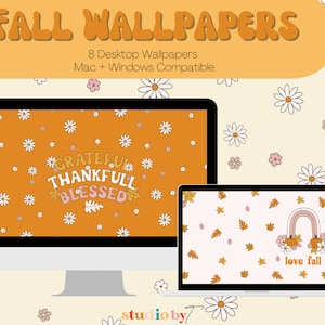 Herbst Desktop Wallpapers (Süßer Herbst Desktop Wallpaper, Digitaler MacBook Wallpaper, Desktop Wallpaper, Ästhetische Tapete | Sofortiger Download)