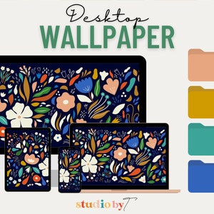 Floral Desktop Wallpaper (Aesthetic Desktop Wallpaper, Macbook Wallpaper, Desktop Wallpaper, iPad Wallpaper, Wallpaper)| Instant Download