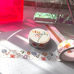 Floral Washi |  kawaii washi tape, gold foil washi tape, cute stationary, bujo washi tape, kawaii stationary, journal, scrapbook
