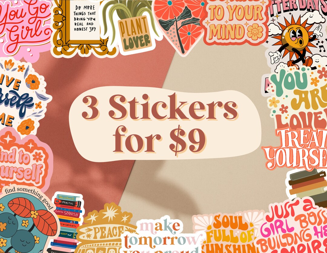 5 FOR 15 STICKER SET Motivational Sticker, Aesthetic Sticker, Mental ...