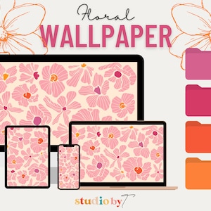 Floral Desktop Wallpaper (Aesthetic Desktop Wallpaper, Macbook Wallpaper, Desktop Wallpaper, iPad Wallpaper, Wallpaper)| Instant Download