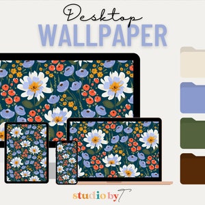 Floral Desktop Wallpaper (Aesthetic Desktop Wallpaper, Macbook Wallpaper, Desktop Wallpaper, iPad Wallpaper, Wallpaper)| Instant Download