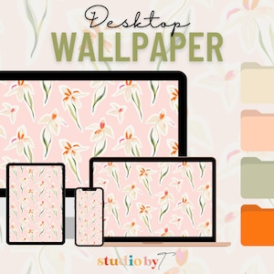 Floral Desktop Wallpaper (Aesthetic Desktop Wallpaper, Macbook Wallpaper, Desktop Wallpaper, iPad Wallpaper, Wallpaper)| Instant Download