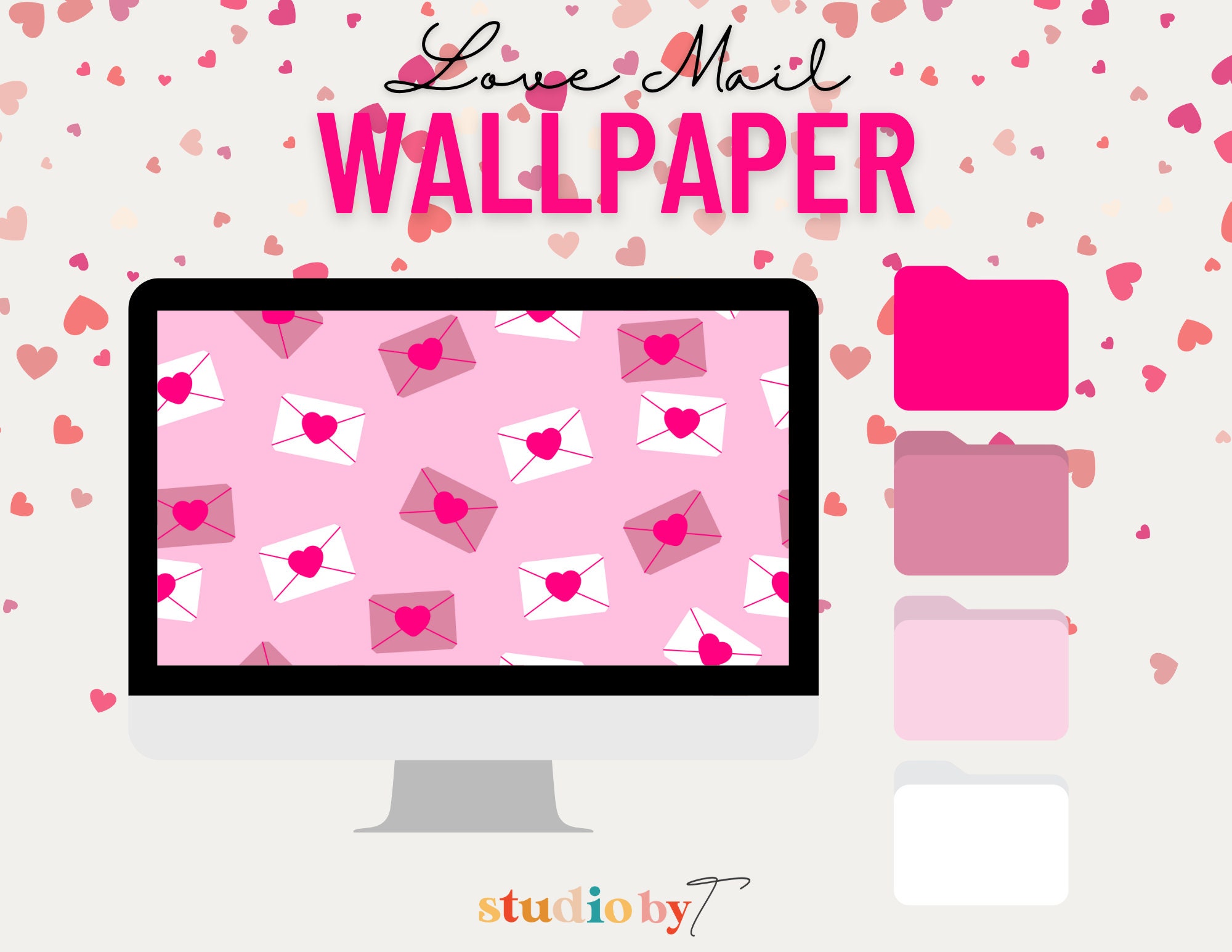 Love Mail Desktop Wallpaper (valentines Day Cute Valentines Day Desktop