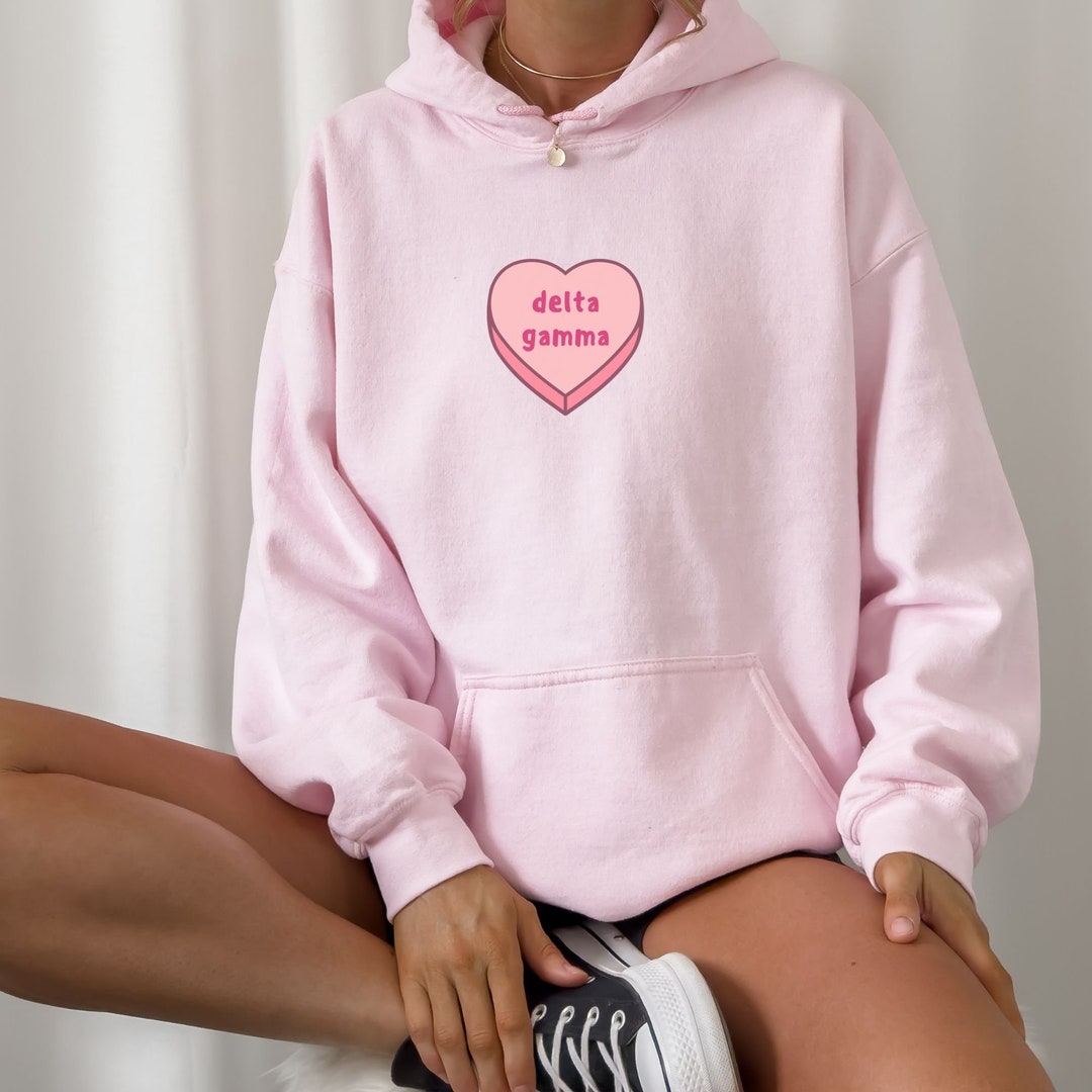 Candy Heart Delta Gamma Hoodie DG Sweatshirt Sorority - Etsy