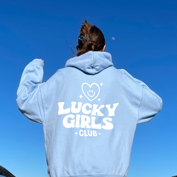 Lucky Girl Syndrome Hoodie Manifestation Sweatshirt I Am so Lucky Words on  Back Affirmations Top Trendy Tik Tok Y2k Aesthetic Clothes 