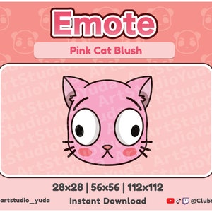 Pink Cat Blush Emote