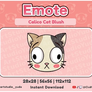 Calico Cat Blush Emote