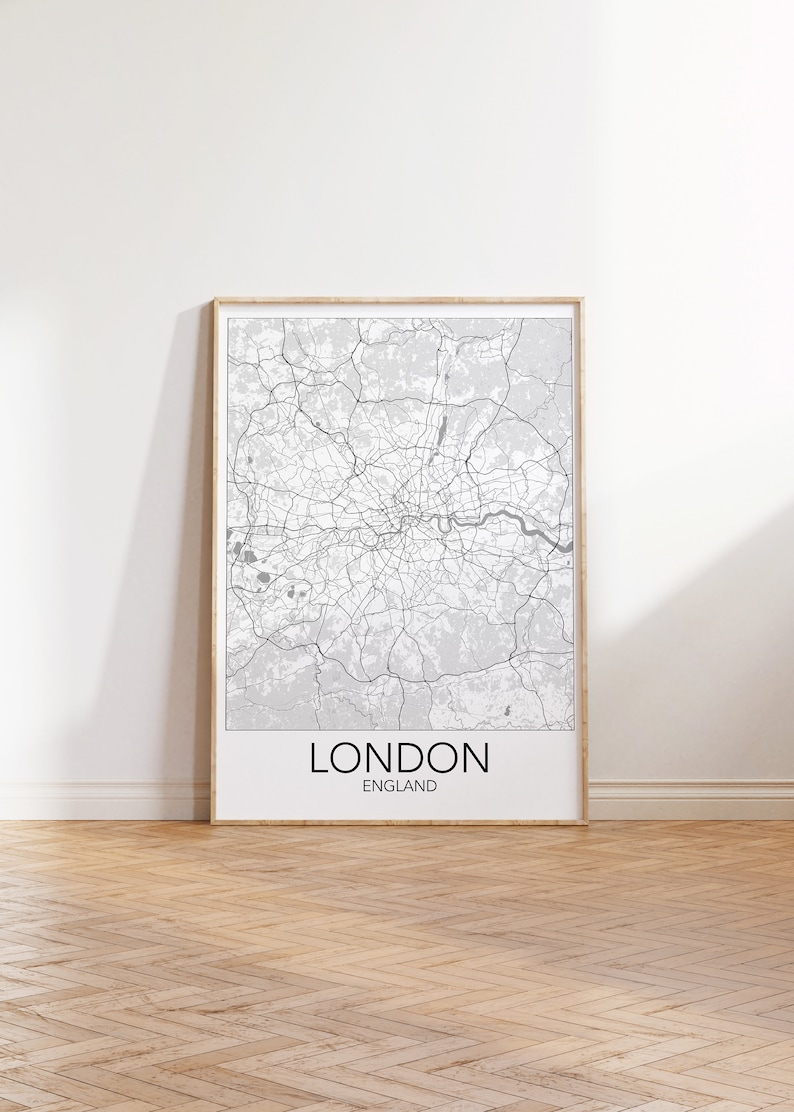 London Map Printable Line Art, England Black and White Classical City ...