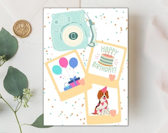 Polaroid Birthday Card | Camera Photos, Fun Moments (PDF Download)