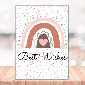 imprimable Meilleurs voeux | Téléchargement numérique PDF | Carte de voeux Boho arc-en-ciel, Meilleurs voeux, carte Meilleurs voeux, carte Meilleurs voeux, Boho