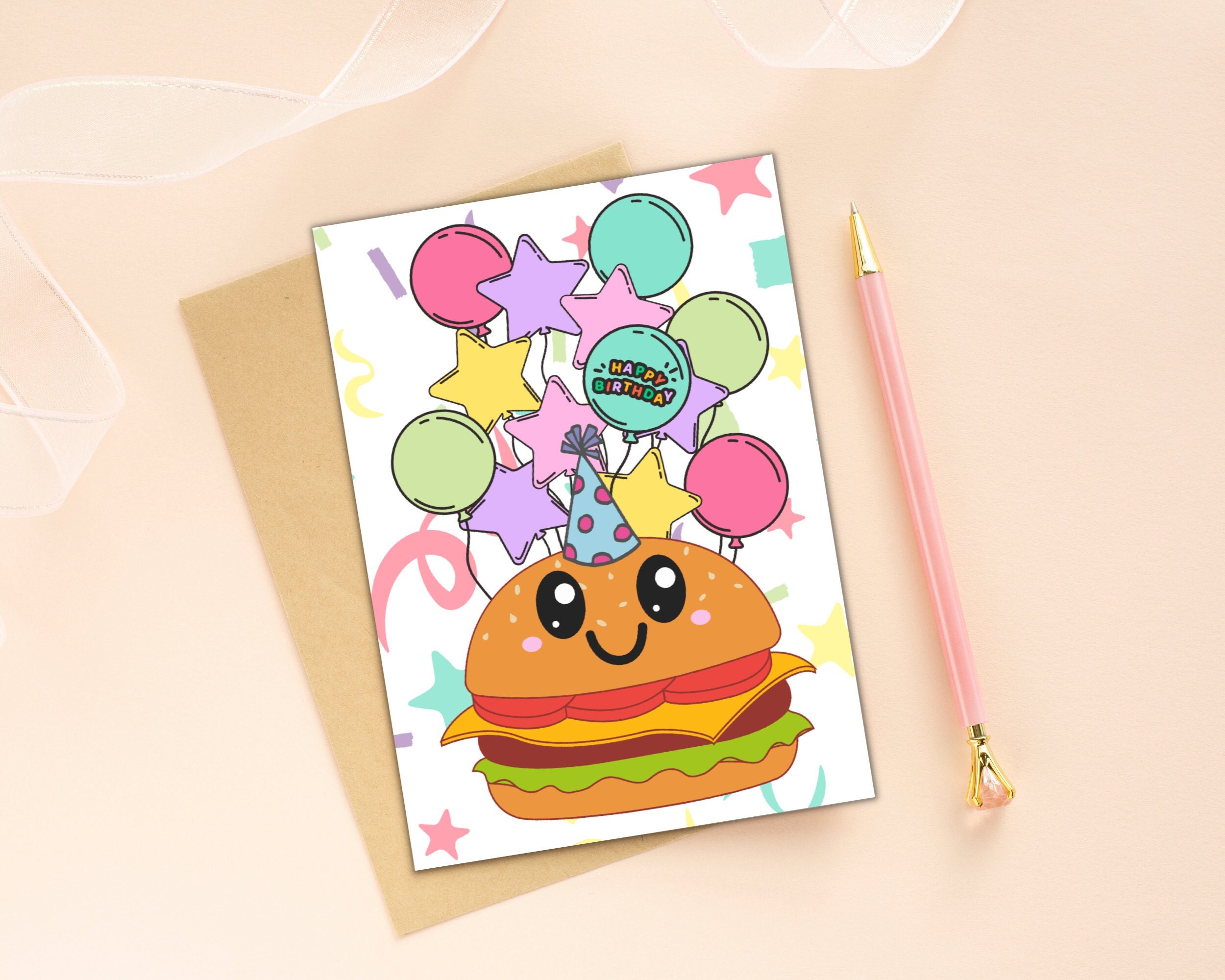 bogeyページ ハンバーガー お誕生日カード 60枚 Burger birthday card - Etsy 日本