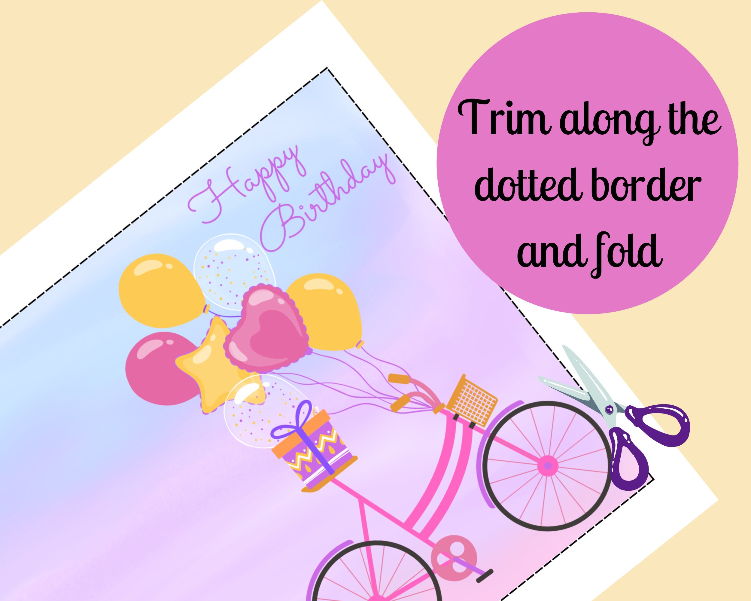 Printable Birthday Card PDF Digital Download Birthday Cards for Her ...