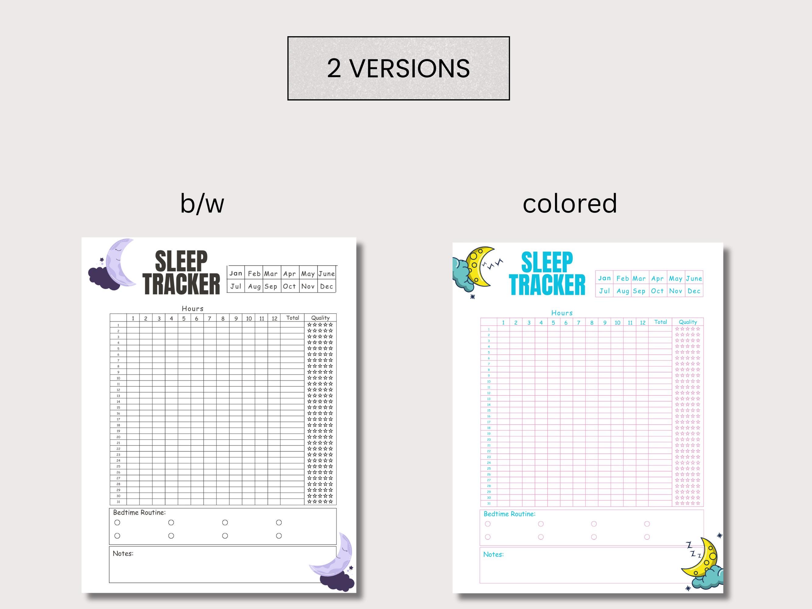 Sleep Tracker Printable | Digital Download Sleep Log | Daily Night ...