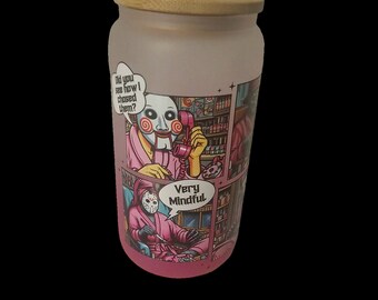 16oz Glass Tumbler Halloween Jason/Freddy