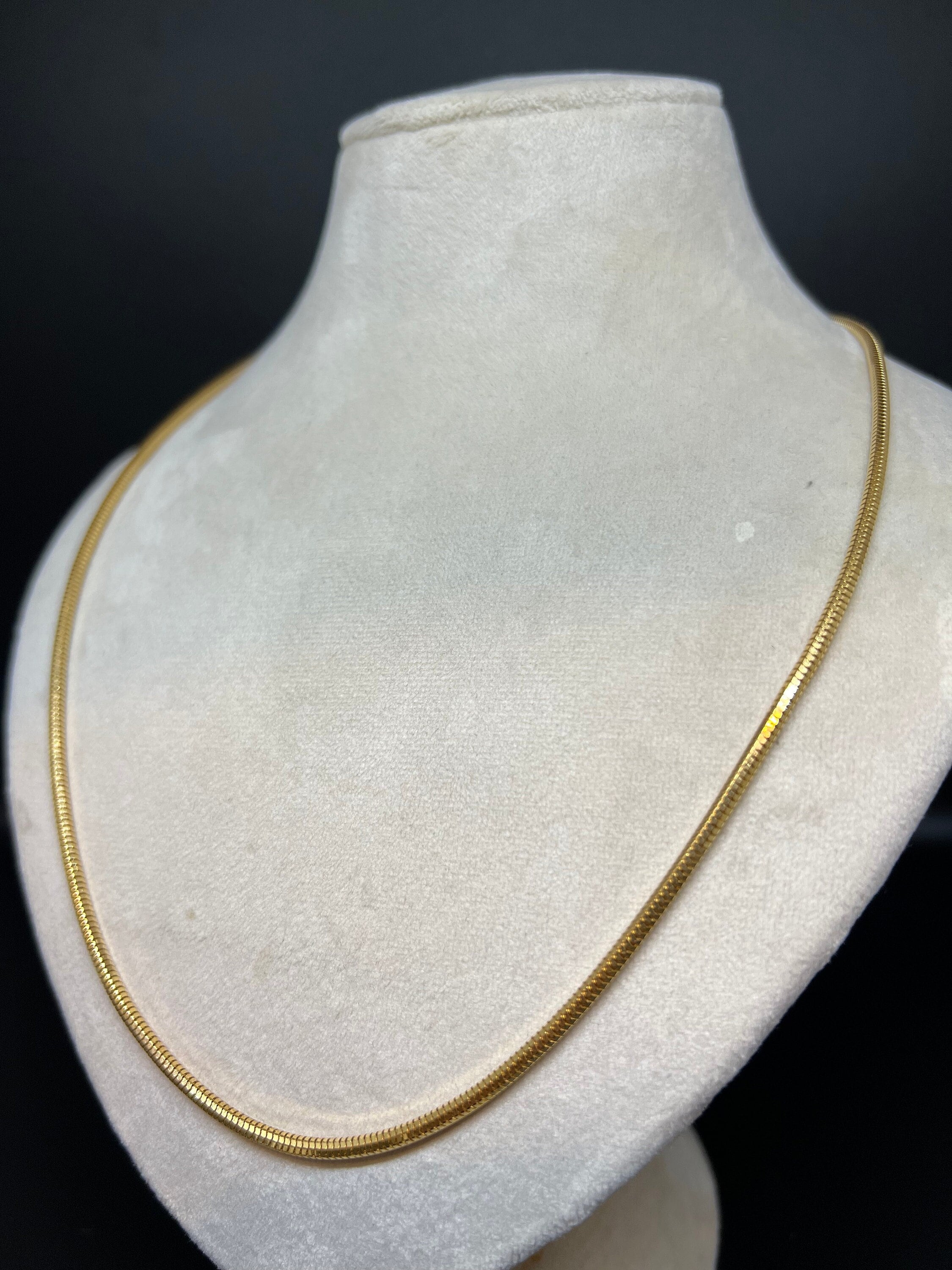 14K Rose Gold Snake Chain Necklace, Italian Herringbone Chain, Gold  Layering Chain, Gift for Her, Classic Gold Chain, Real Gold Jewelry 