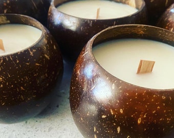 Coconut shell scented candles