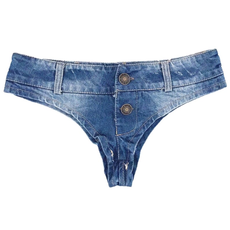 Denim Thong Shorts Underwear/micro Bikini Shorts Etsy