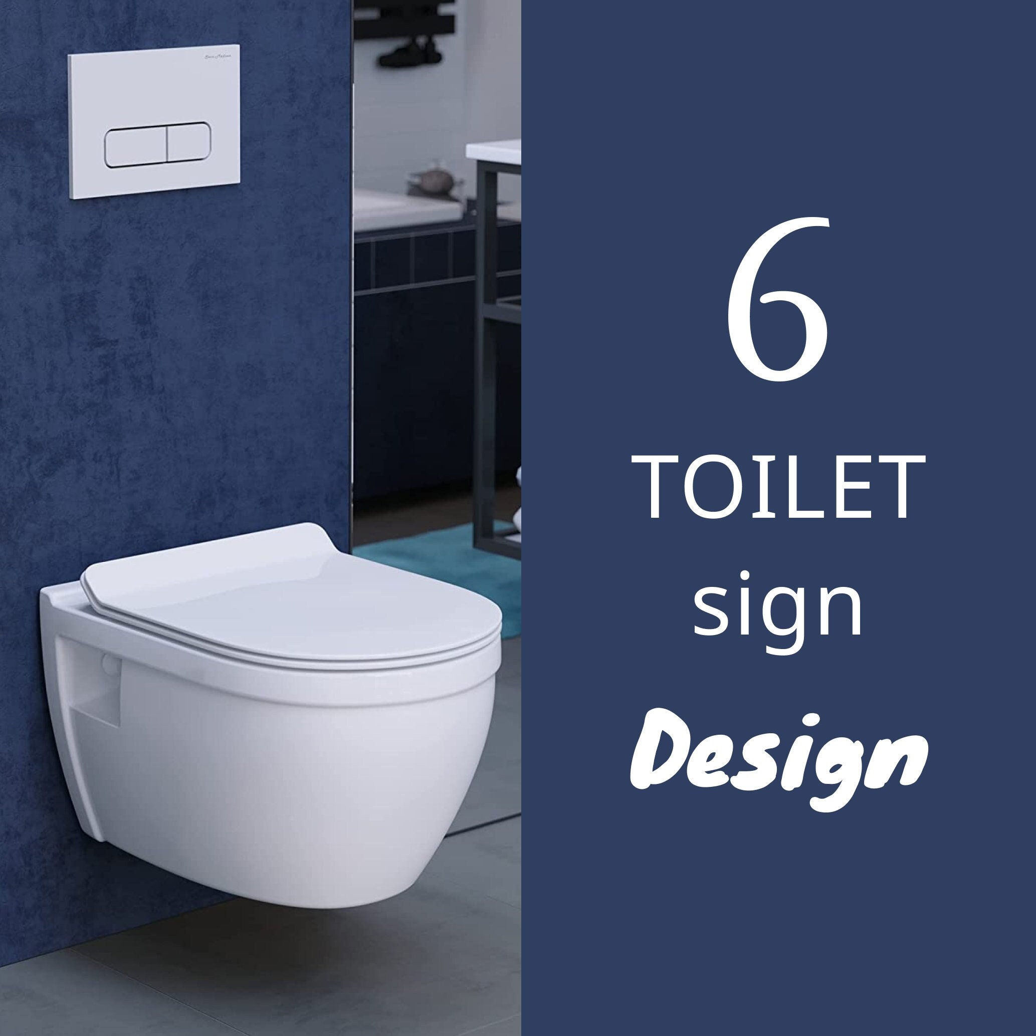 6 Toilet Sign Design Toilet Logo Bathroom Sign SVG Etsy