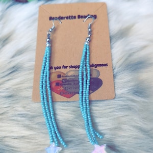 teal beaded dangles