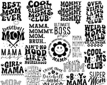 Mama svg, retro mama svg, mom svg, boho mama svg, groovy svg, mama wavy text svg, mama png, overstimulated mom svg, moms club svg trendy svg