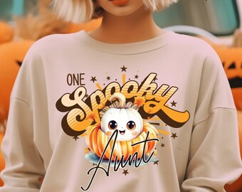 Spooky Aunt png,Spooky Auntie png,Halloween png,Halloween Auntie png,Halloween Retro png,in my aunt era,HalloweenShirt png,groovy Aunt Shirt