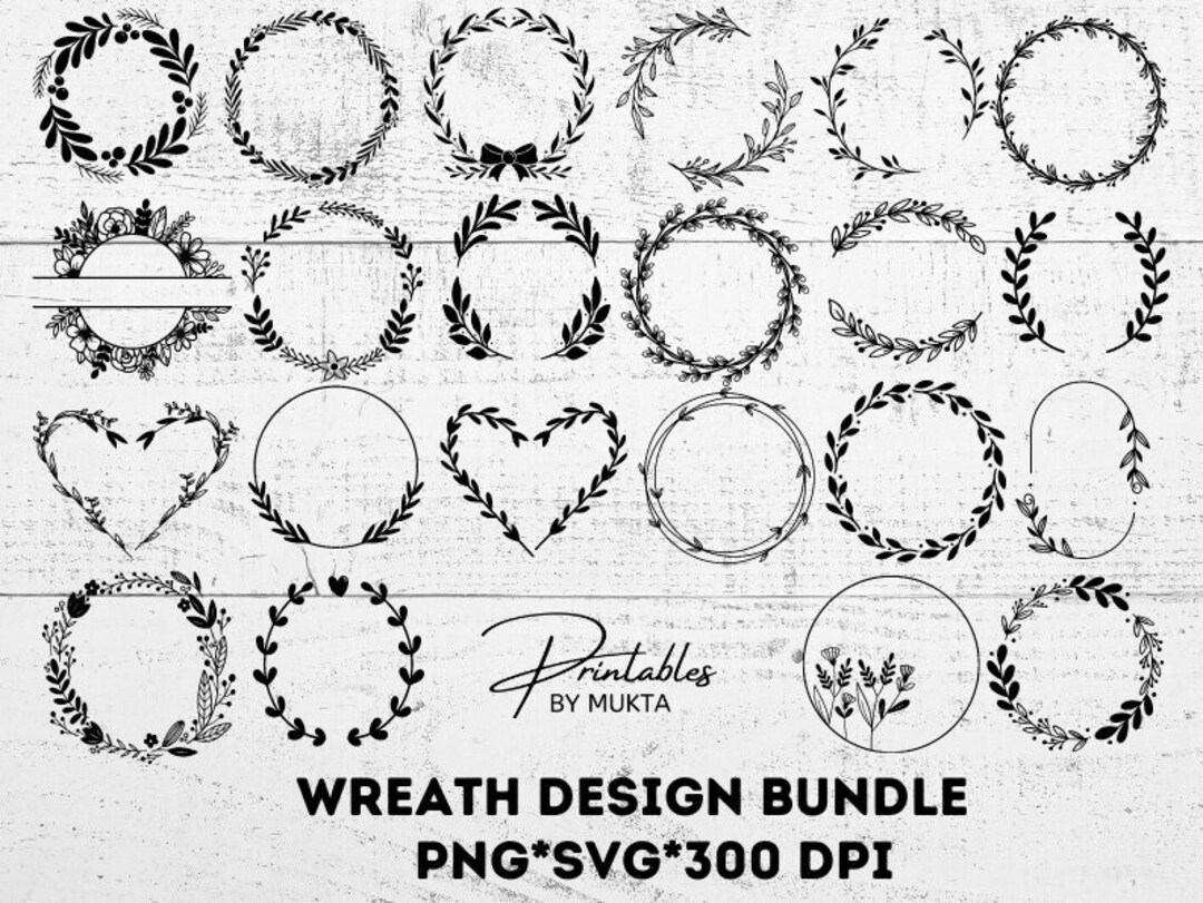 Wreath Svg Bundle Circle Svg Bundle Floral Wreath Svg Heart Laurel ...