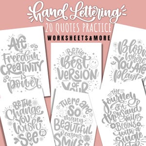 20 planilhas motivacionais de letras à mão | Planilhas de prática de letras à mão | Prática de caligrafia | Letras para iPad | livro de exercícios de prática de letras