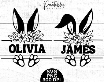 Bunny SVG, Easter Svg, Bunny split svg / Bunny Face Svg,Cute Bunny Boy & Girl Shirt cutting files for Cricut Easter Bunny, trendy easter svg