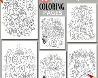 Bible Verse Coloring Pages | Hand-Lettered Christian Art (PDF)