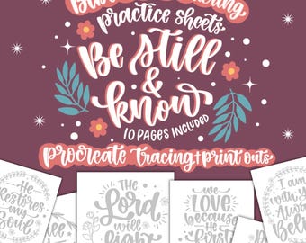 Bible Verse Hand Lettering Worksheets | Christian Calligraphy Practice Sheets | Scripture Hand Lettering PDF | Faith & Inspirational Quotes
