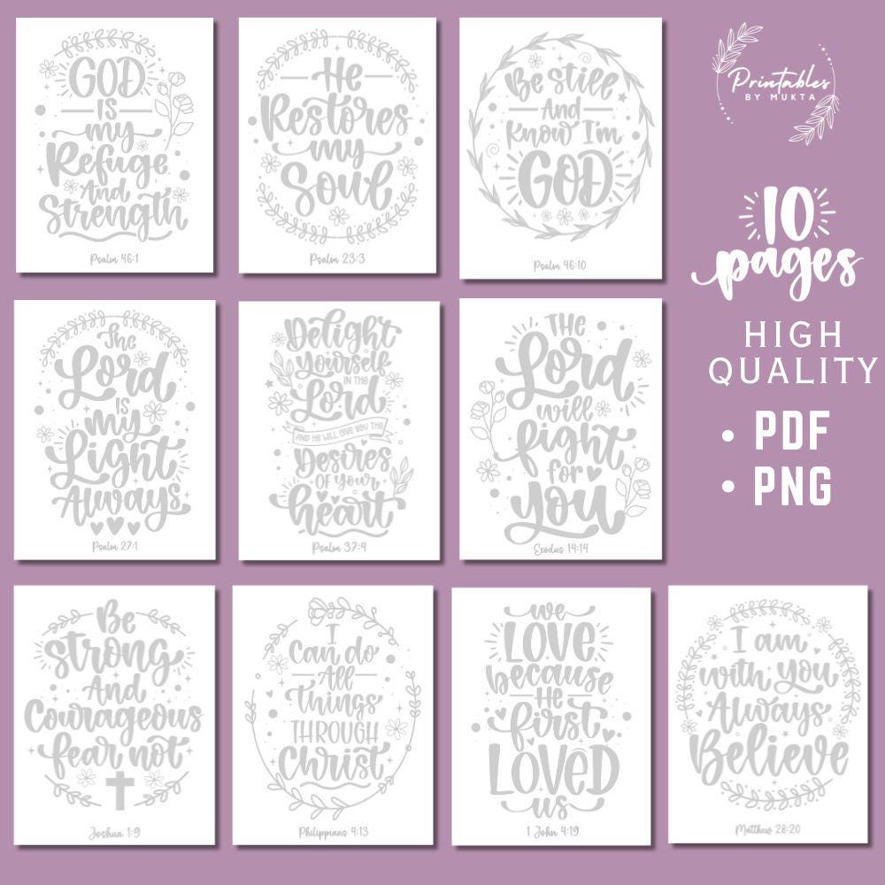 Bible Verse Hand Lettering Worksheets | Christian Calligraphy Practice ...