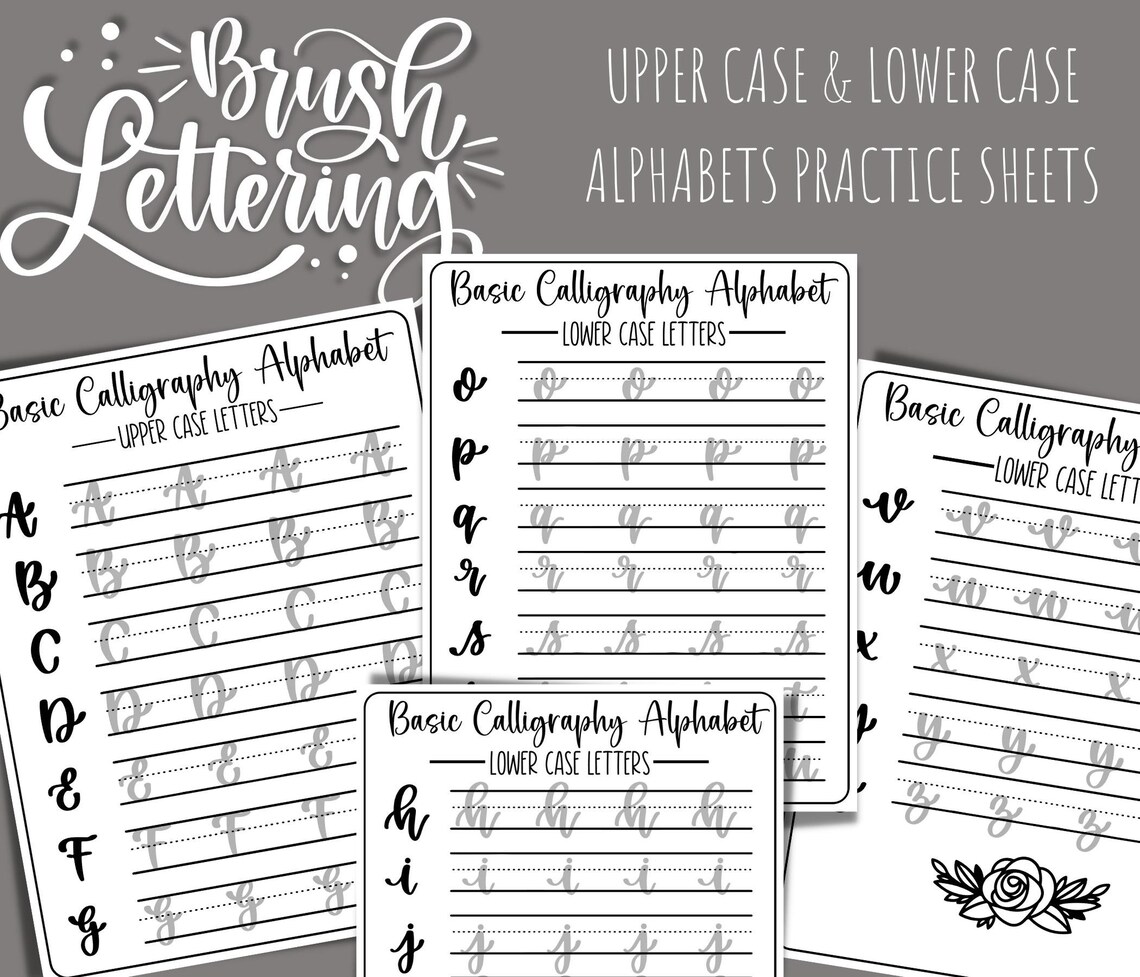Workseet Lettering Hand Lettering Procreate Practice Sheets | Calligraphy Workbook (PDF ...