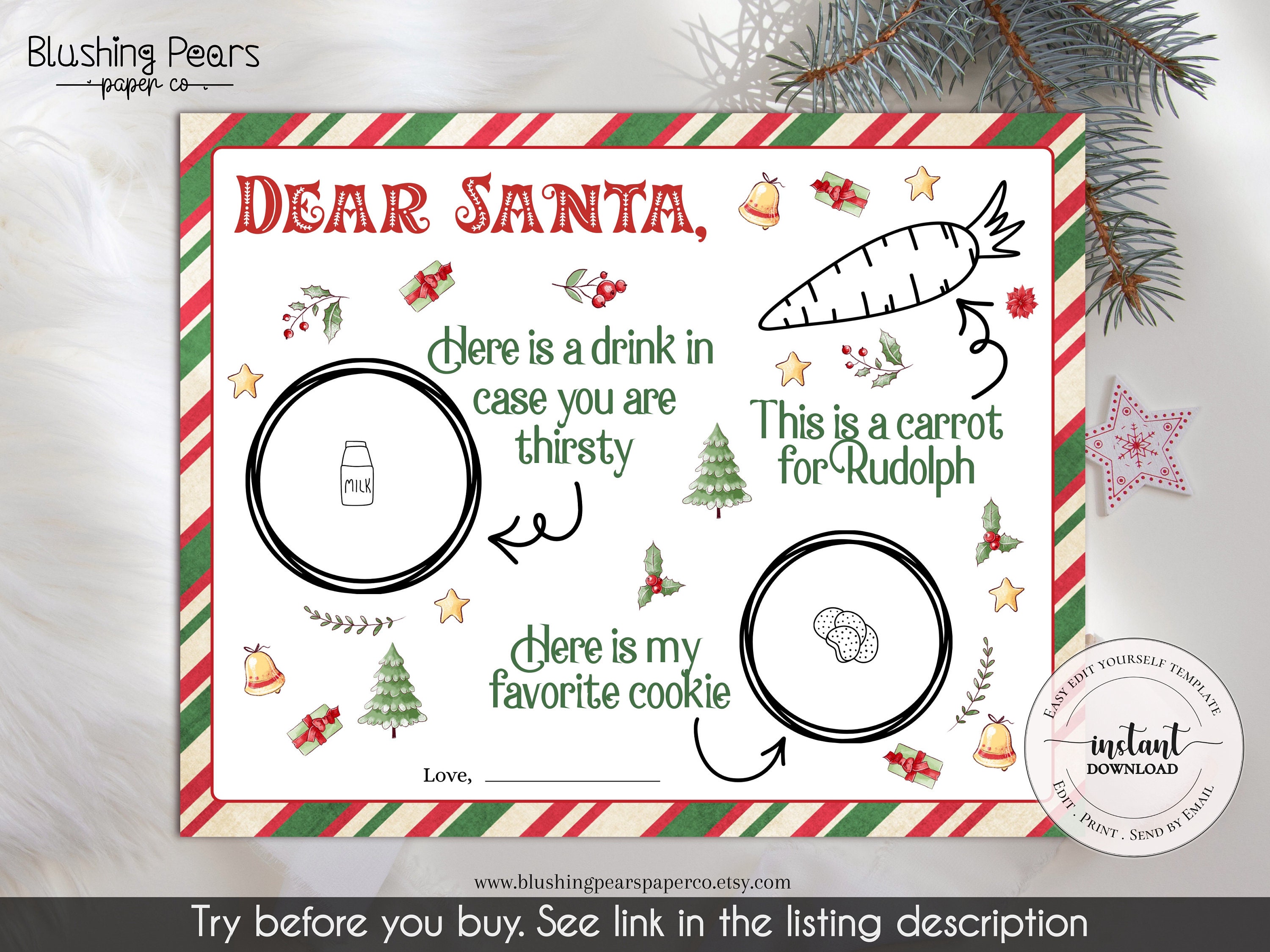 Black Santa Christmas Eve Box Kit, Letter From Santa, Nice Certificate ...