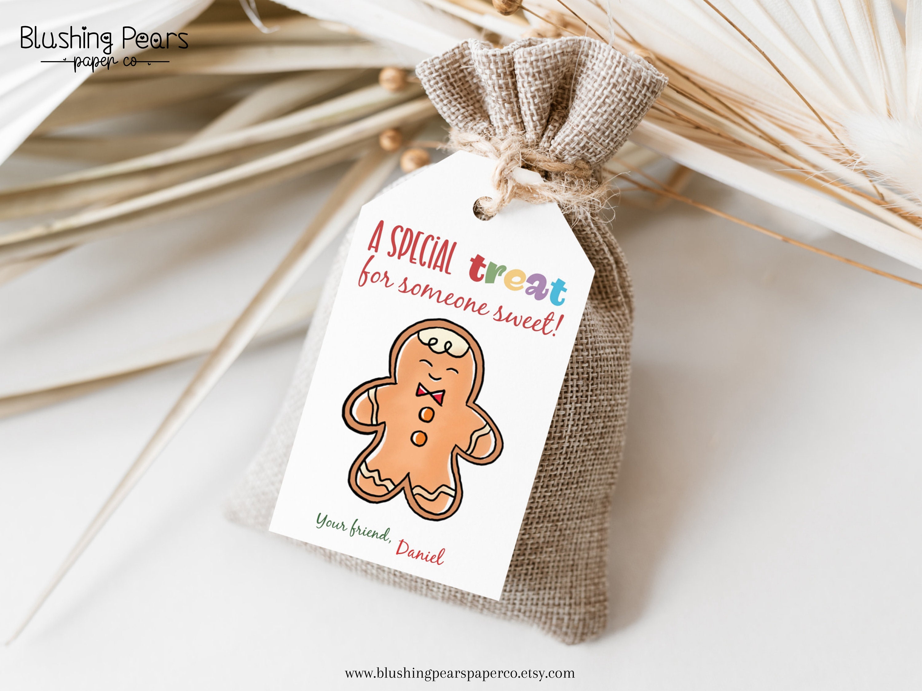 Christmas Gift Tag Template Printable Kids Gingerbread Holiday Treat Christmas Gift Tag Template Printable Kids Gingerbread Holiday Treat