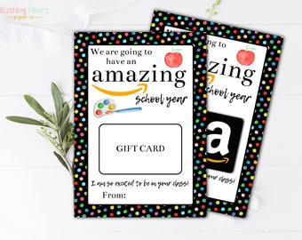 Teacher Appreciation Gift Card , Amazing Year Back To School Gift Card, 1st Day Thank You Teacher DIY Instant Download