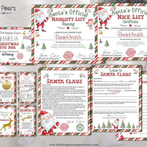 EDITABLE Christmas Eve Box Kit Letter From Santa Nice - Etsy