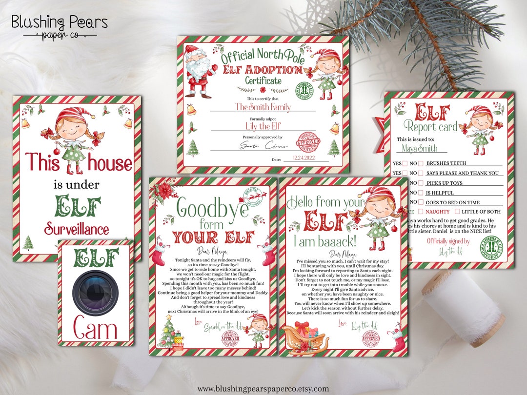 Elf Letter Kit BUNDLE, Elf Arrival Letter, Goodbye Letter, Girl Elf ...
