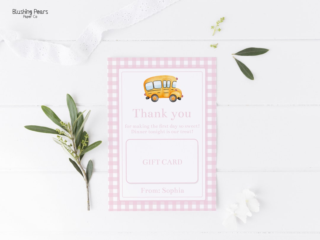 Teacher Appreciation Gift Card Printable, Back to School Gift Card ...
