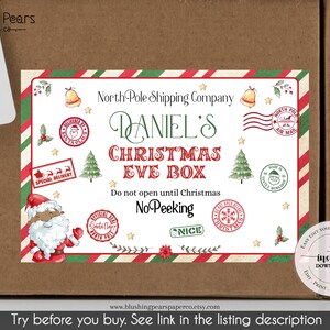 Black Santa Christmas Eve Box Kit, Letter From Santa, Nice Certificate ...
